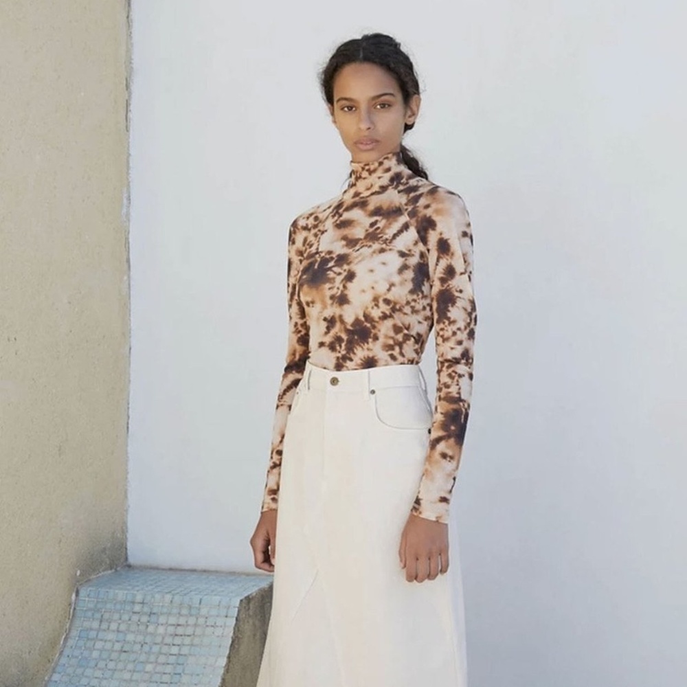 NANUSHKA MADI RAGLAN TURTLE NECK TIE DYE TOP